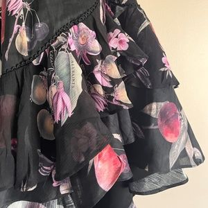 AllSaints Ria Soleil linen-silk blend mini skirt, US4, EU34